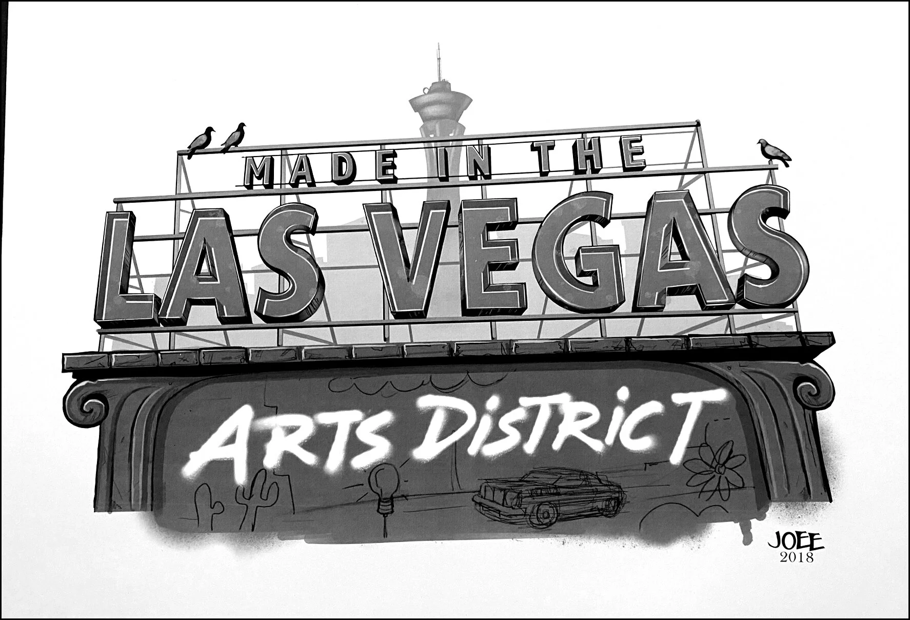 Las Vegas Arts District Art Print%